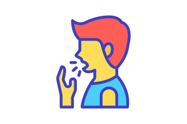 Öksür, caroona tamamen düzenlenebilir vektör dolum simgesi