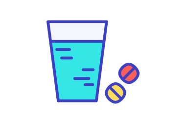 İlaç, haplar tamamen düzenlenebilir vektör doldurma simgesi