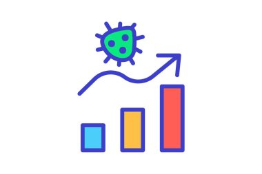 Büyüme, enfeksiyon oranı tamamen düzenlenebilir vektör doldurma simgesi