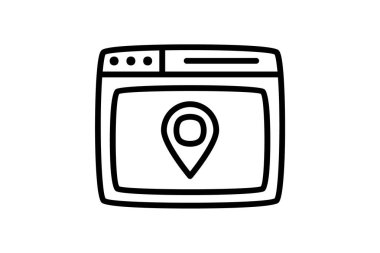 Laptop, navigasyon tamamen düzenlenebilir vektör Satır Simgesi