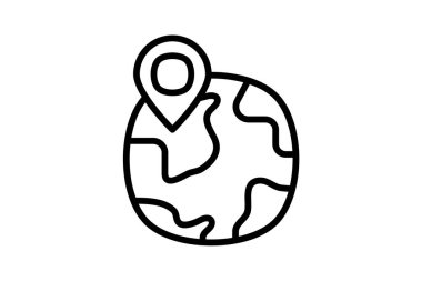 Globe, yerel tamamen düzenlenebilir vektör çizgisi simgesi