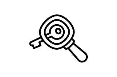 Anahtar, anahtar kelime, tamamen düzenlenebilir vektör Satır Simgesi