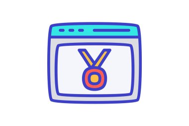 Madalya, web sitesi tamamen düzenlenebilir vektör doldurma simgesi