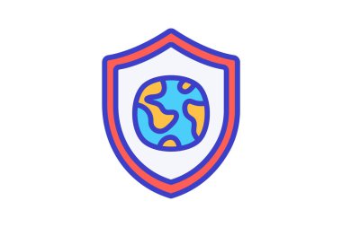 Koruma, güvenlik, tam olarak düzenlenebilir vektör doldurma simgesi