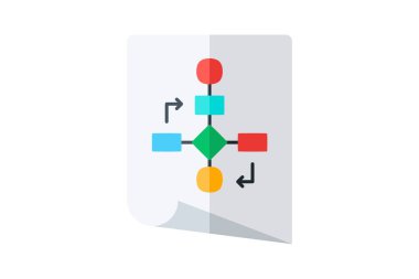 Algoritma, şema, tamamen düzenlenebilir vektör düz simgesi