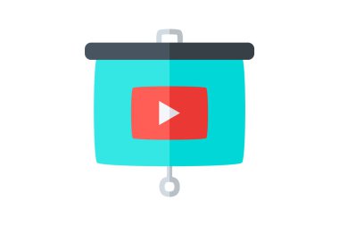 Komut, video tamamen düzenlenebilir vektör düz simgesi