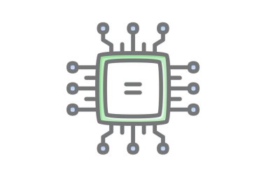 Chip, donanım tamamen düzenlenebilir vektör doldurma simgesi