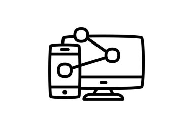 Aygıtlar, tamamen düzenlenebilir vektör çizgi simgesini paylaşın