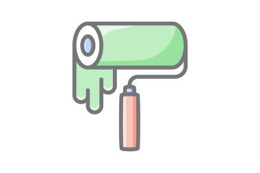 Paint. Roll, fully editable vector fill icon