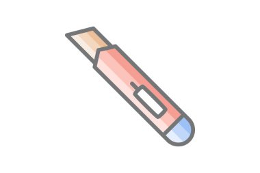 Cut, cutter, fully editable vector fill icon