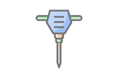 Jackhammer, power tool fully editable vector fill icon