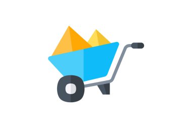 Building, wheelbarrow, fully editable vector fill icon
