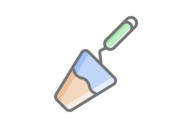 Cement trowel, construction tool,fully editable vector fill icon