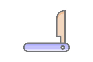 Cut, cutter, fully editable vector fill icon