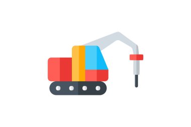 Bina, tırtıl tamamen düzenlenebilir vektör düz simgesi 