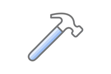 Çekiç, tamamen düzenlenebilir vektör doldurma simgesi oluştur