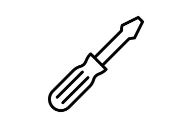 Düzeltici, tamamen düzenlenebilir vektör çizgisi simgesini vidala 