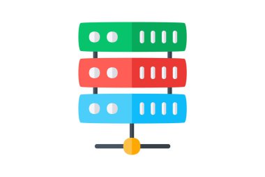 Veri, veritabanı tamamen düzenlenebilir vektör düz simgesi