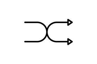 Ok, çokluortam tamamen düzenlenebilir vektör düz simgesi