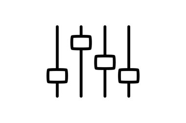 Kontrol, eşitleyici, tamamen düzenlenebilir vektör düz simgesi
