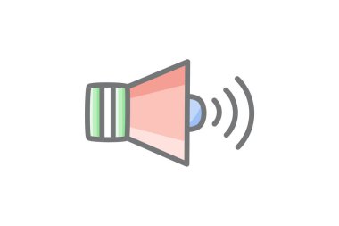 Ses, çokluortam tamamen düzenlenebilir vektör düz simgesi