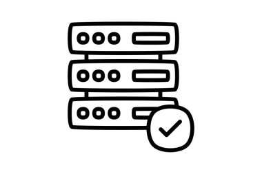 Veri, veritabanı tamamen düzenlenebilir vektör düz simgesi