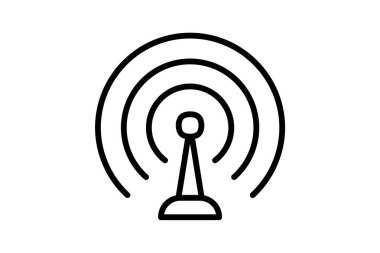 Anten, multimedya tamamen düzenlenebilir vektör düz simgesi