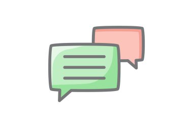 Sohbet, ileti tamamen düzenlenebilir vektör düz simgesi