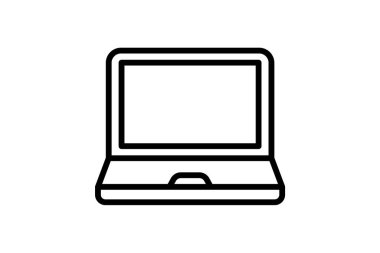 Desktop monitor fully editable vector line icon
