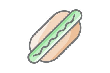 fast food, hotdog fully editable vector icon