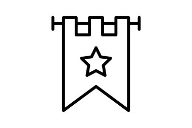 Flag label lace star prize fully editable vector icon