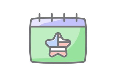 Calendar, American, independence fully editable vector icon
