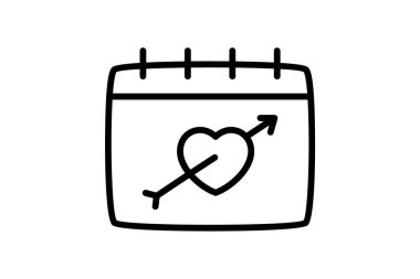 Calendar, valentines day fully editable vector icon