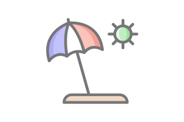 Umbrella ,chair vacation icon fully editable vector icon