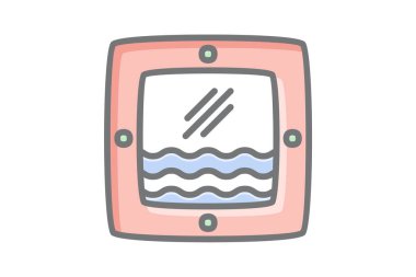 Ship window fully editable vector icon