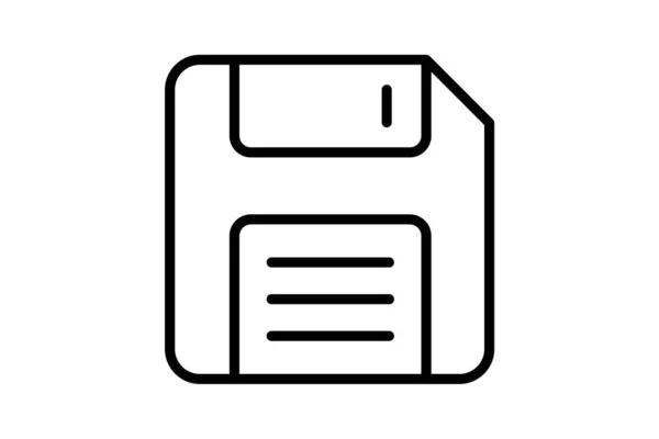 Diskette マルチメディア 完全に編集可能なベクトルフラットアイコン — ストックベクタ