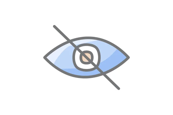 Eye Media Fullt Redigerbar Vektor Platt Ikon — Stock vektor