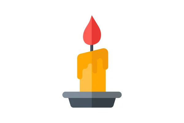 Candle Halloween Fully Editable Vector Icon — ストックベクタ