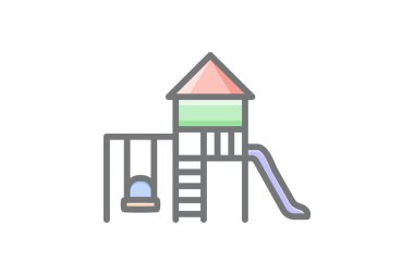Playground parks fully editable vector line icon