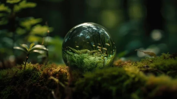 18-Environment-Glass-Globe-On-Grass-Moss-In-Forest-Green-generative-ai.jpg