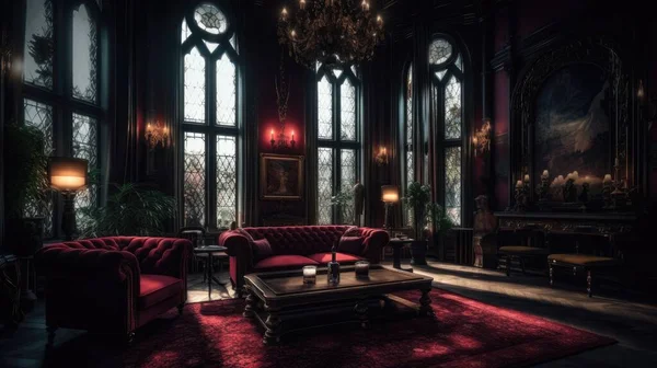 dark gothic living room