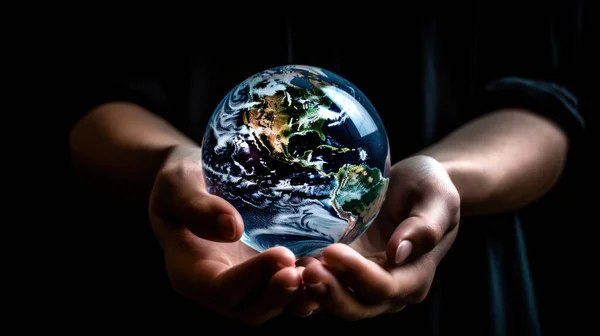 Saving the Earth Person Holding the Planet in Their Hands