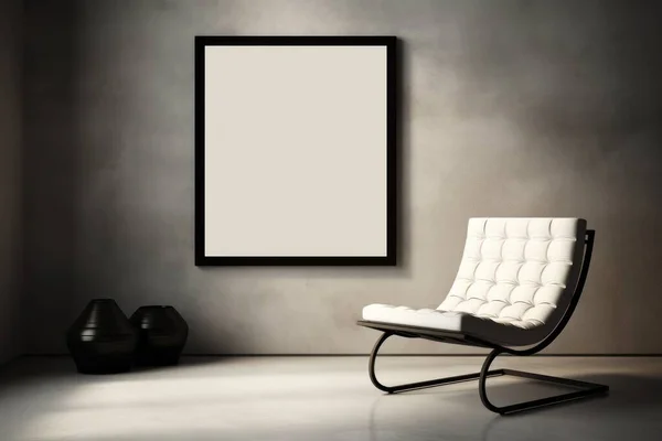 Elegant Equilibrium: The Art of Balance in a Minimalist Chair and Blank Frame