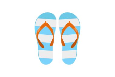 Flip Flops Plaj Ayak Giysisi Basit ve parlak Düz Simge Tasarımı Beyaz arka planda
