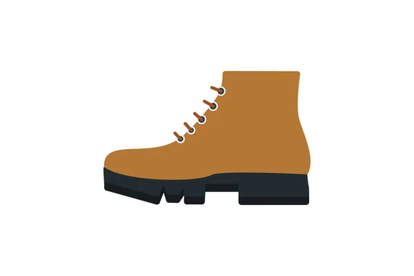 Hiking Boots Outdoor Adventurers Vector Flat Icon Isolated White Background — Stock Vector