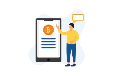 Bitcoin sohbeti tamamen düzenlenebilir vektör çizimi