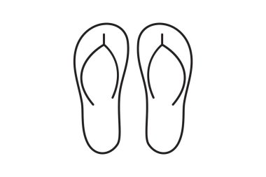 Flip Flops Plaj Ayak Giysisi Basit ve parlak Düz Simge Tasarımı Beyaz arka planda