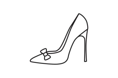  Bow Shoes Kadın Aksanı Beyaz zemin üzerinde basit ve parlak Düz Simge Tasarımı