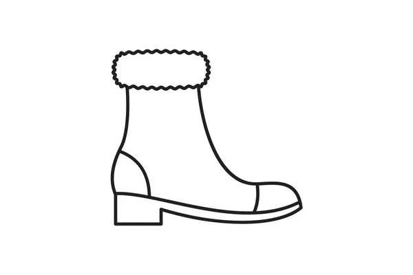 Snow Boots Winter Warriors Simple Sleek Flat Icon Design White — Stock Vector