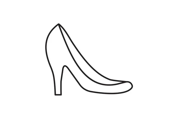 在白色背景下 猫咪高跟鞋别致 流畅的平面图标设计 — 图库矢量图片